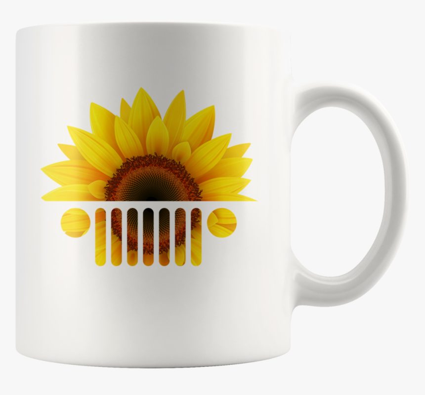 Jeep Sunflower White Coffee Mug - Coffee Cup, HD Png Download, Free Download