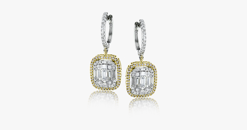 18k Two-tone Gold Earrings The Diamond Shop, Inc - Earrings, HD Png Download, Free Download