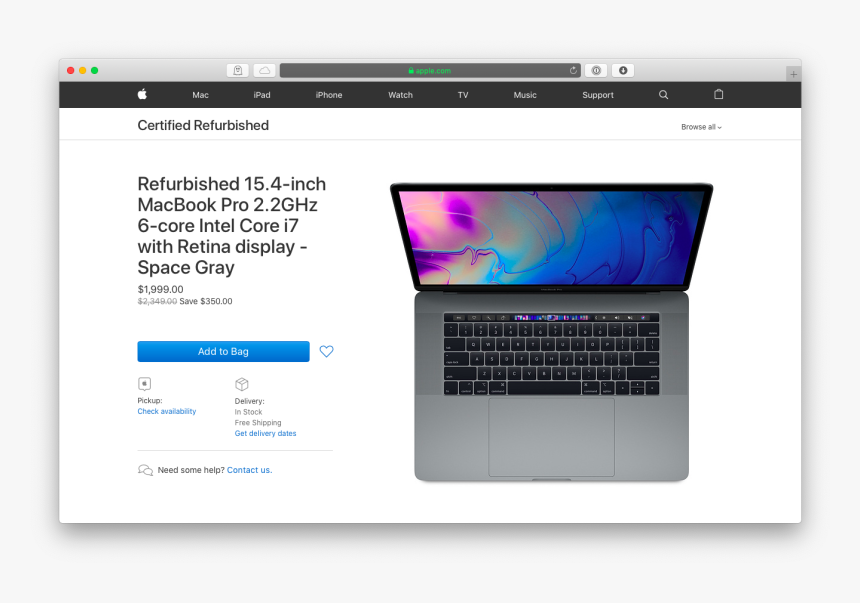Buy Laptop Apple Macbook Pro Refurbished - New Macbook Pro 2020, HD Png Download, Free Download
