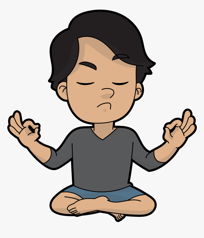 Cartoon Guy Png - Cartoon Trying To Meditate, Transparent Png, Free Download