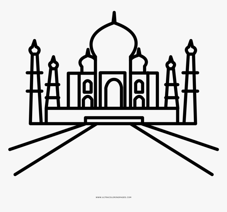 Taj Mahal Coloring Page, HD Png Download, Free Download