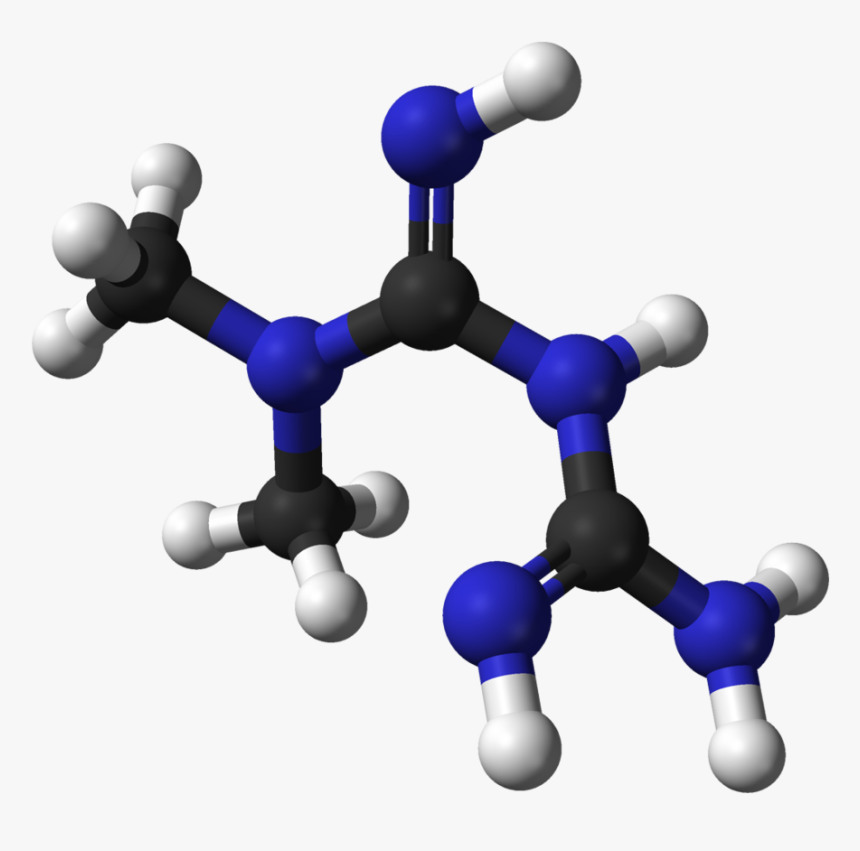 Metformin From Xtal 3d Balls - Citric Acid 3d Structure, HD Png Download, Free Download