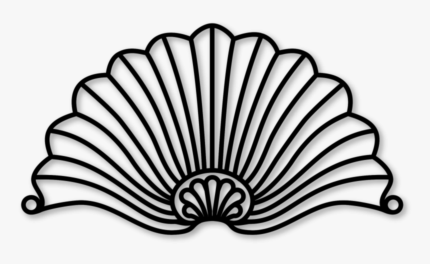 Shell Pediment Flourish - Hand Fan Outline, HD Png Download, Free Download