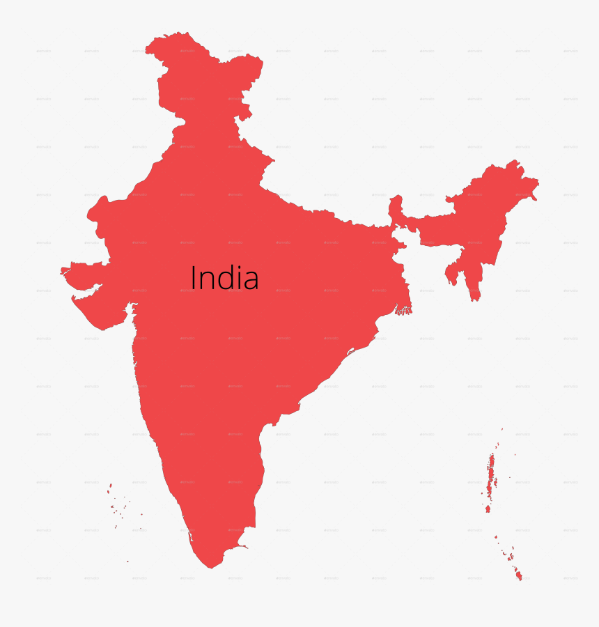India Map Outline Redcolor - India Map Clipart, HD Png Download, Free Download