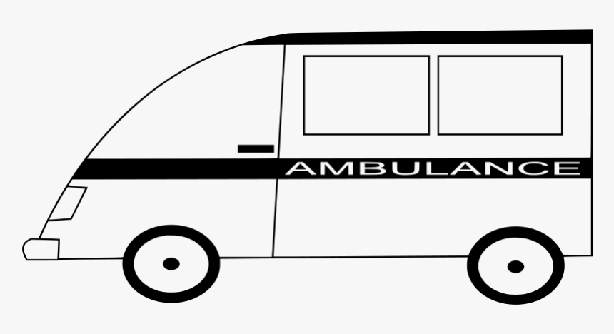 Ambulance - Big Ambulance Car Clipart Black And White, HD Png Download, Free Download