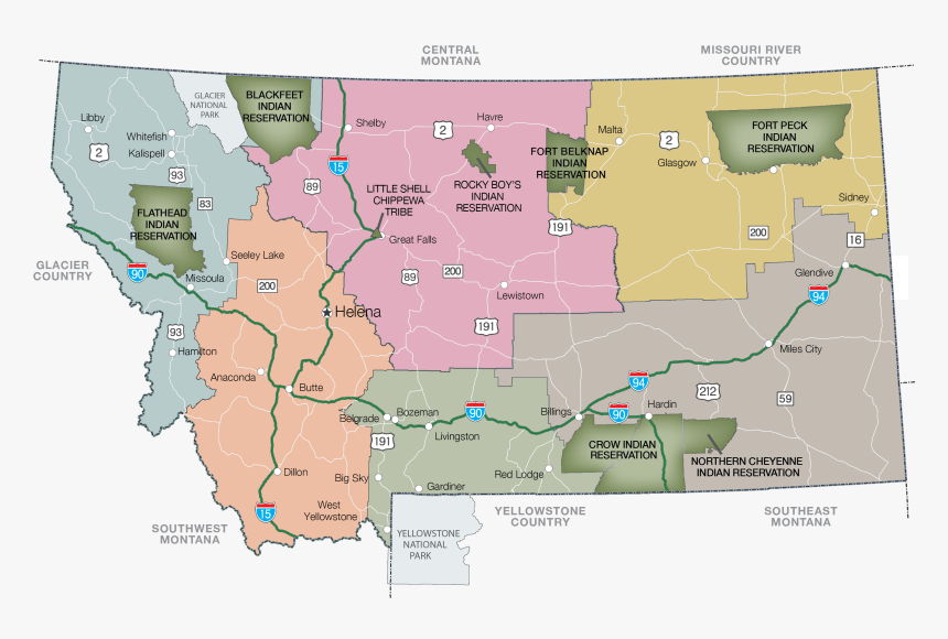 Glacier National Park Map Of Montana, HD Png Download, Free Download