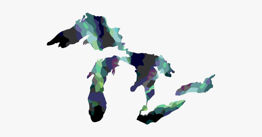 Great Lakes Northern Lights Sticker - Michigan Great Lakes Outline, HD Png Download, Free Download