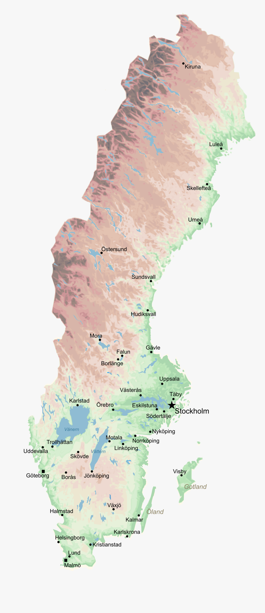 Large Scale Map Of Sweden, HD Png Download, Free Download