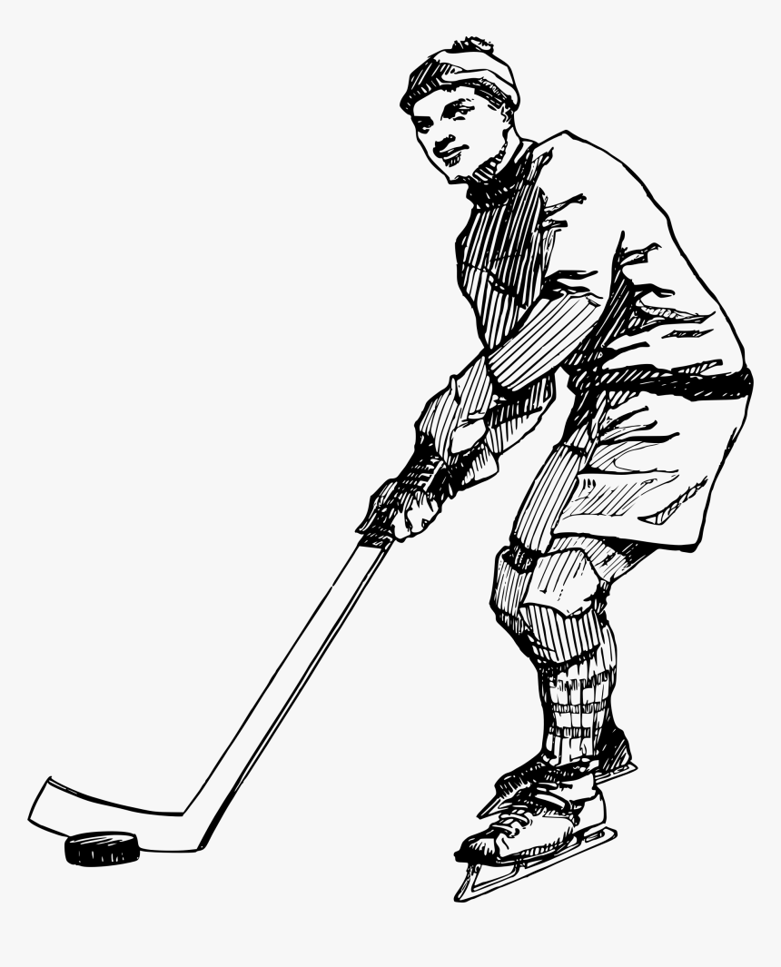 Transparent Hockey Mask Png - Hockey Playing Man Clipart Black And White, Png Download, Free Download