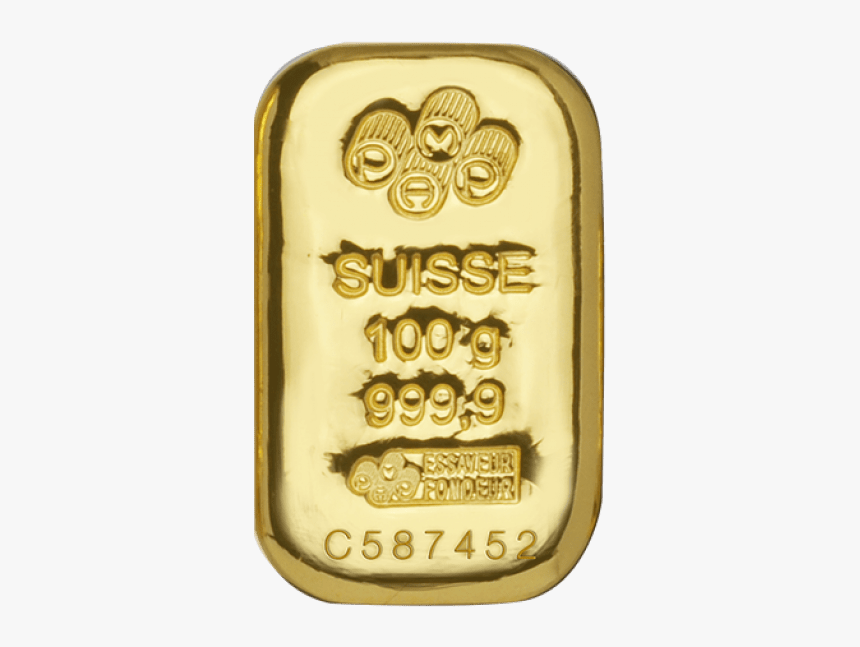100g Pamp Gold Cast Bar - Pamp 200 Grams Gold, HD Png Download, Free Download