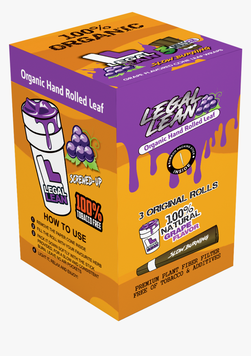 Grape Legal Lean Cone Natural Leaf Wraps King Size"
 - Box, HD Png Download, Free Download