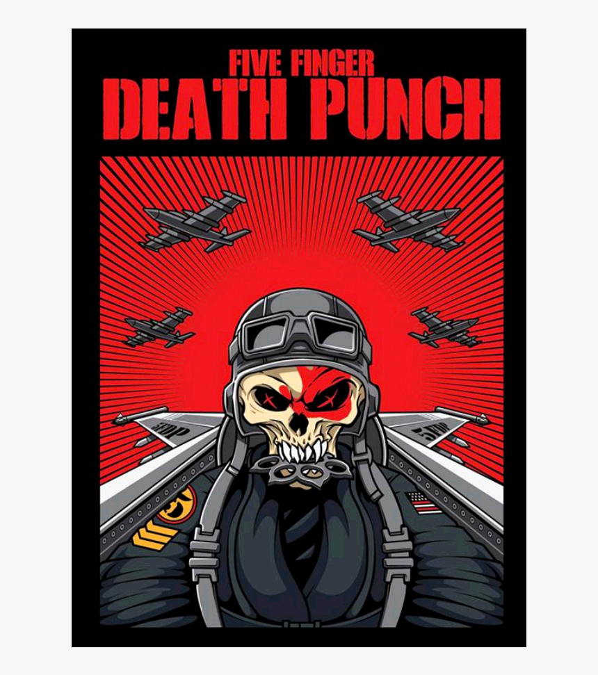 Skull Pilot Poster - Five Finger Death Punch Skull, HD Png Download, Free Download