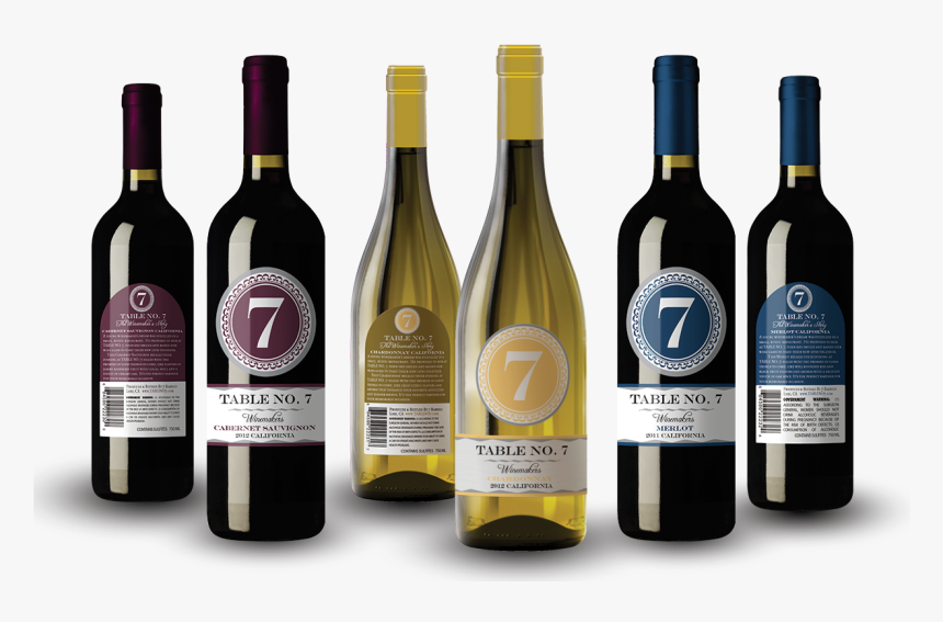 3 Bottles Frnt Bk - Wine 7, HD Png Download, Free Download