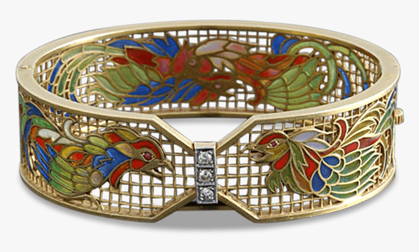 Plique À Jour Enamel Bangle Bracelet By Masriera Y - Enamel Bracelet, HD Png Download, Free Download