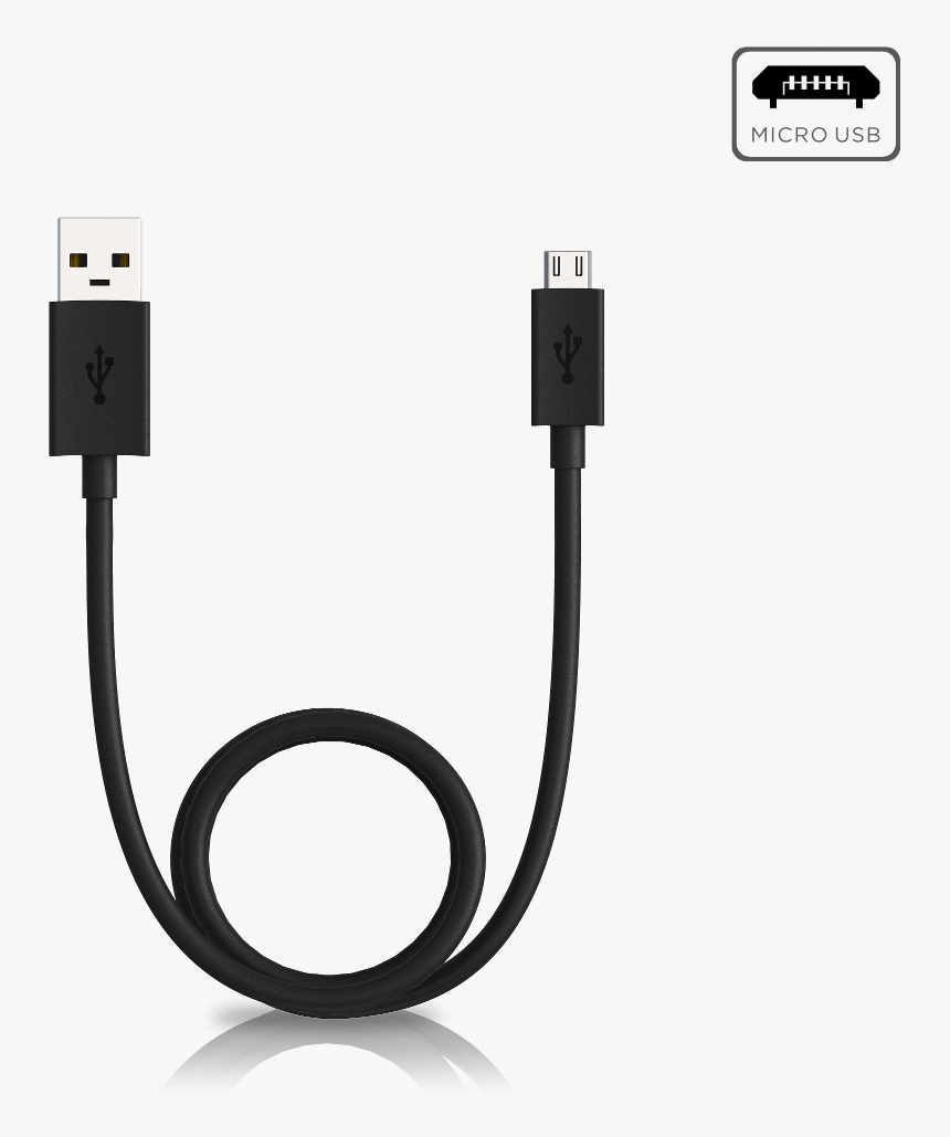 Motorola Data/charging Cable Usb A To Micro Usb Black - Mobile Charger Cable, HD Png Download, Free Download