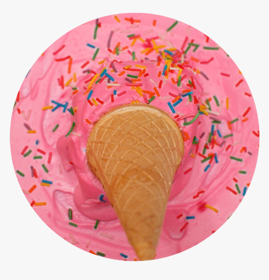 #pink #sprinkles #rainbow #ice #cream #icecream #tumblr - Ice Cream Cone, HD Png Download, Free Download