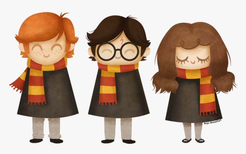 Harry Ron And Hermione Cartoon, HD Png Download, Free Download