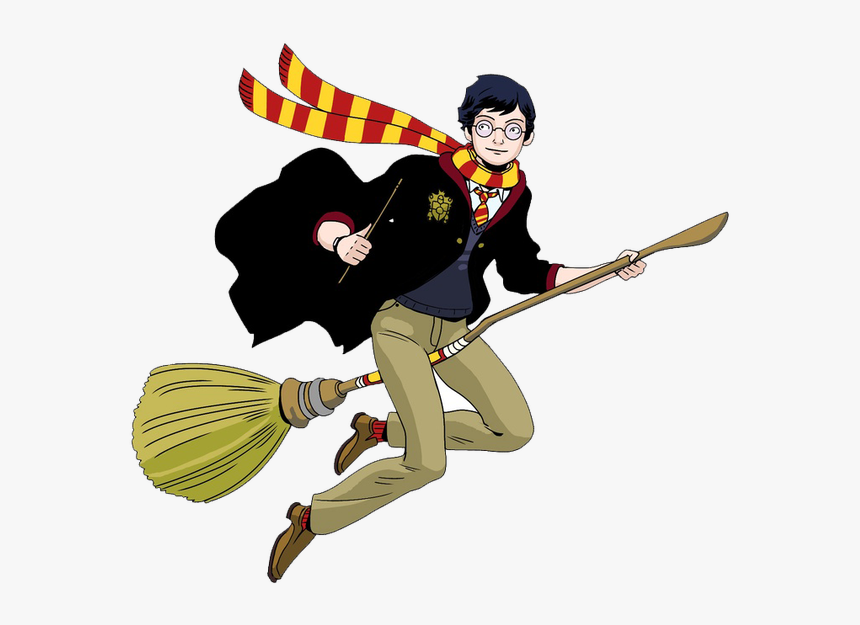 Harry Potter And The Order Of The Phoenix Scratch Clip - Harry Potter On A Broomstick, HD Png Download, Free Download