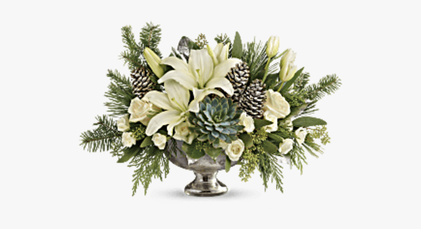 Tf Winter Wild Centerpiece - Teleflora Mercury Glass Bowl Bouquet, HD Png Download, Free Download