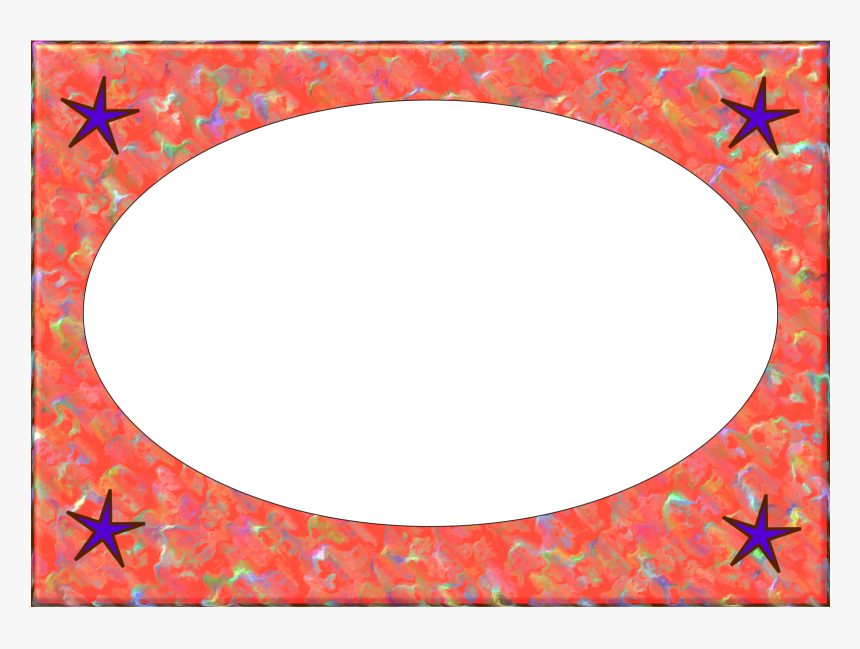 Border With Four Stars Clip Arts - Circle, HD Png Download, Free Download