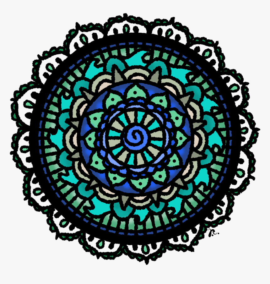 Blue Crayon Mandala // Jennie Clayton - Circle, HD Png Download, Free Download