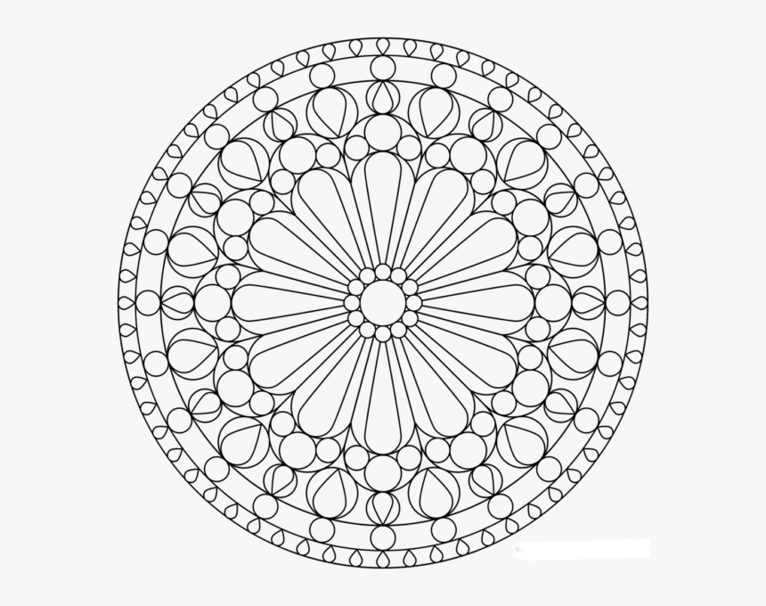 Rose Window Coloring Page, HD Png Download, Free Download