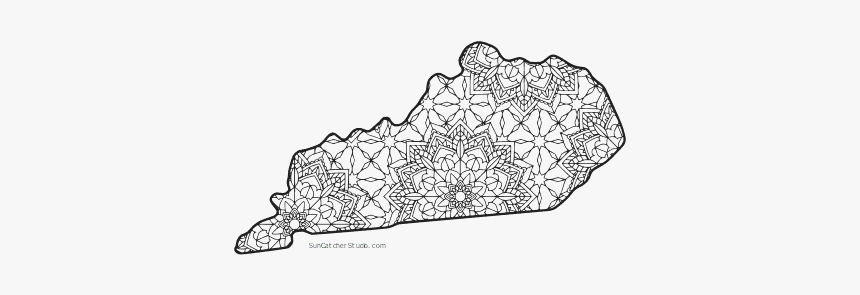 Free Printable Kentucky Coloring Page With Pattern - Texas Mandala Coloring Pages, HD Png Download, Free Download