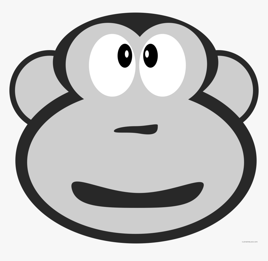 Monkey Head Animal Free Black White Clipart Images - Clip Art, HD Png Download, Free Download