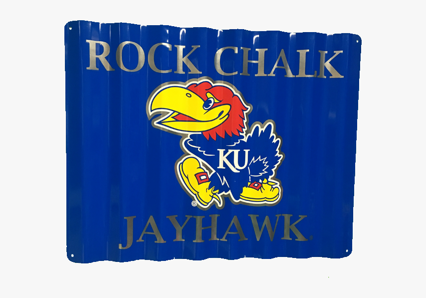 Rock Chalk Jayhawk Wavy Metal Sign - Kansas Jayhawks, HD Png Download, Free Download