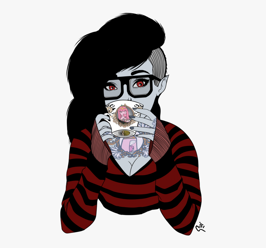 Marceline Portrait By Guiganoide Features A Tattooed - Лич Время Приключений Тату, HD Png Download, Free Download