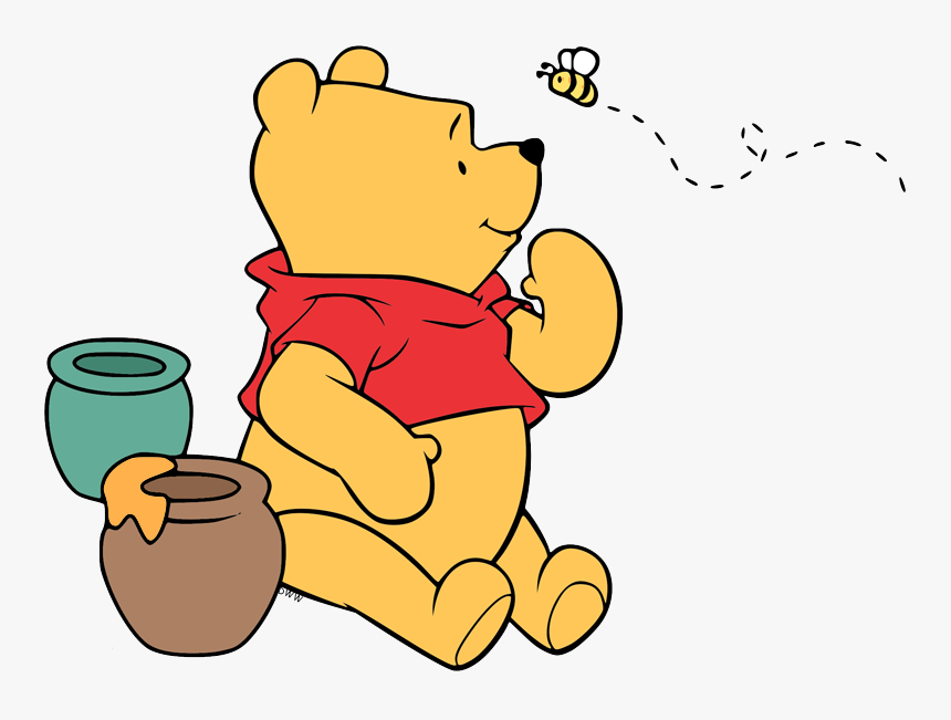 Clip Art Winnie The Pooh Bees Clipart - Winnie The Pooh And Bee, HD Png Download, Free Download