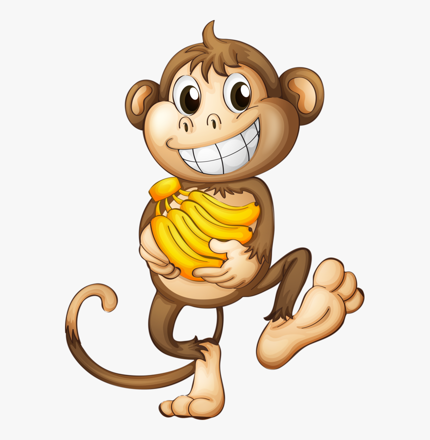 Cartoon Monkey Png - Cartoon Monkey With Banana, Transparent Png, Free Download