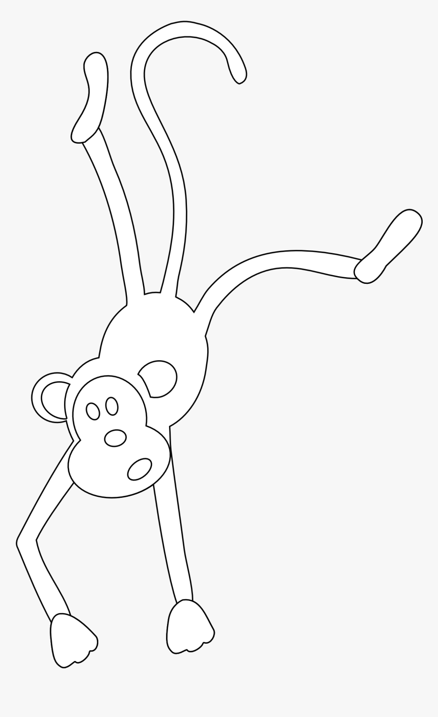 Monkey Black And White Monkey Clipart Black And White - Animated Monkey White, HD Png Download, Free Download