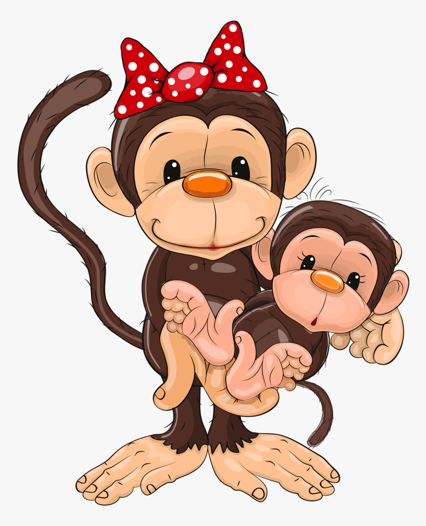 Transparent Baby Clipart - Monkey And Baby Clipart, HD Png Download, Free Download