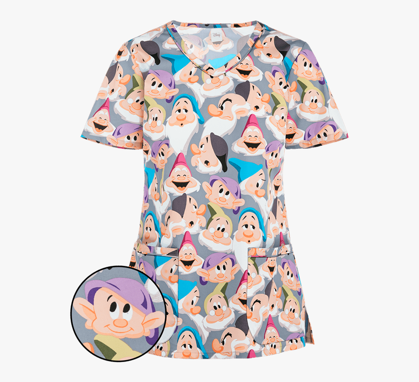Snow White And The Seven Dwarfs Scrub Top, HD Png Download, Free Download