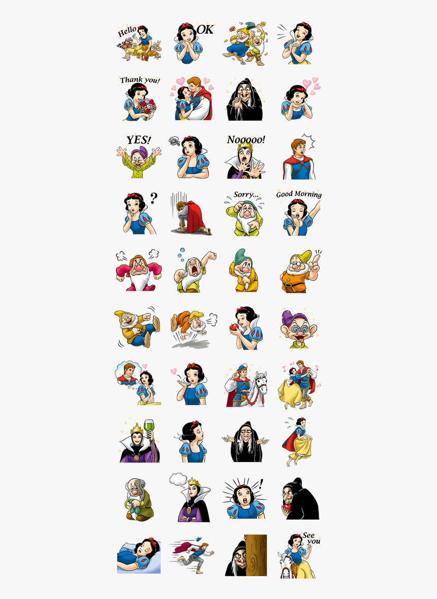 Snow White And The Seven Dwarfs - Stitch Stickers Whatsapp Iphone, HD Png Download, Free Download