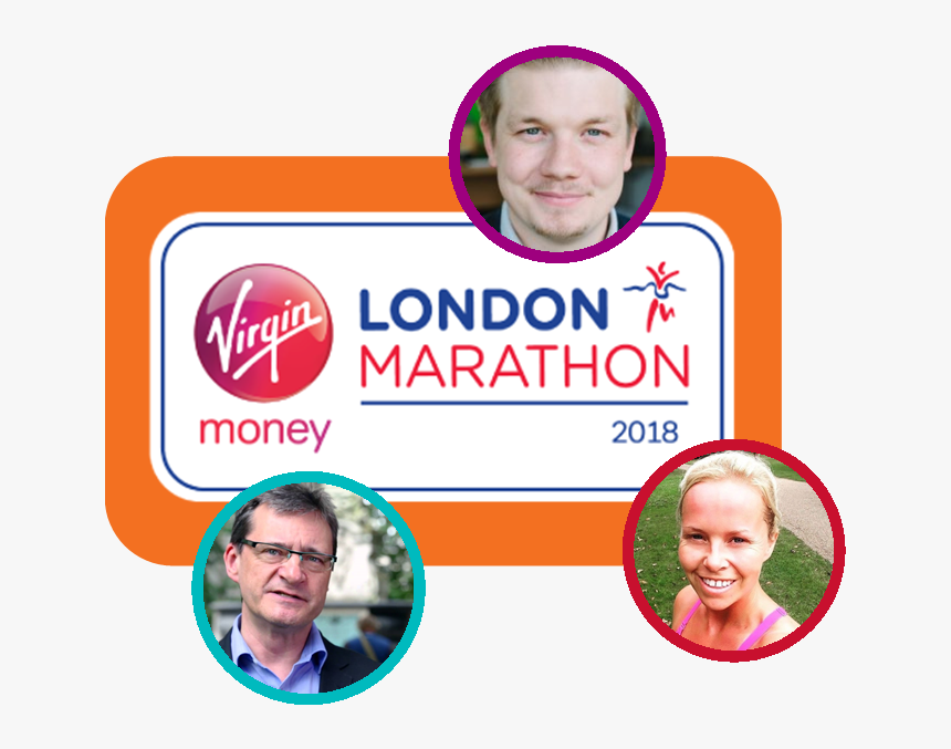 London Marathon Logo With Photos Of Our 3 Runners - Virgin Money London Marathon 2019, HD Png Download, Free Download