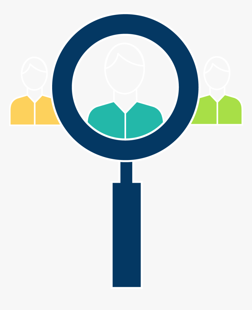 Three Icons Of Employees With Magnifying Glass - Circle, HD Png Download, Free Download