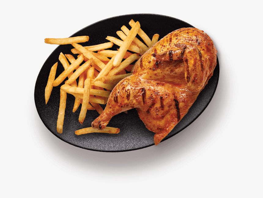 Half Chicken And Chips - Grilled Chicken And Chips Png, Transparent Png, Free Download