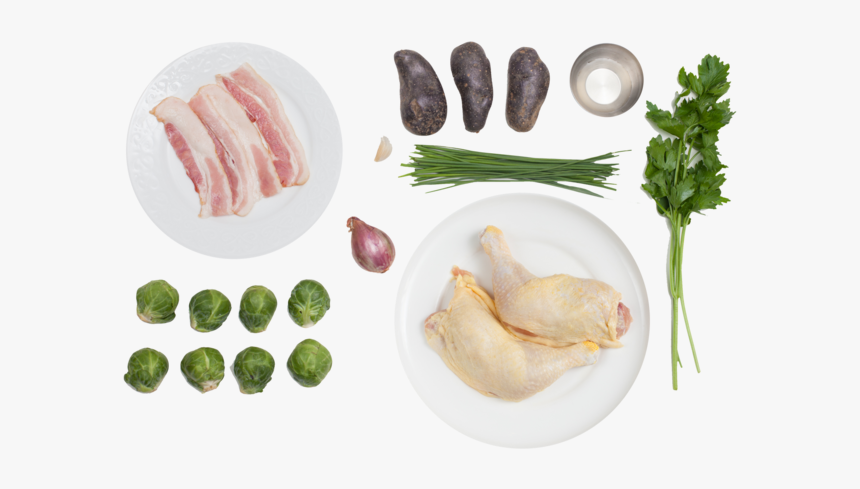 Pan-seared Chicken Legs With Purple Potatoes, Brussels - Hoe, HD Png Download, Free Download