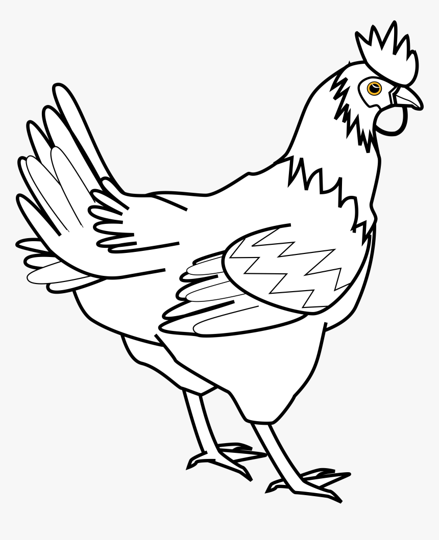Chicken Line Art Davidone Chicken - Chicken Clipart Black And White, HD Png Download, Free Download