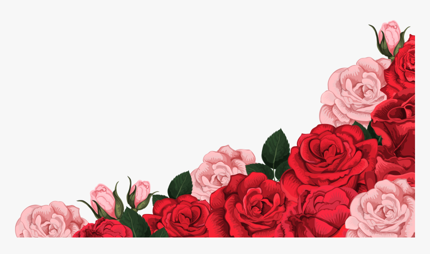 Red Rose Png Corner - Red Rose Corner Png, Transparent Png, Free Download