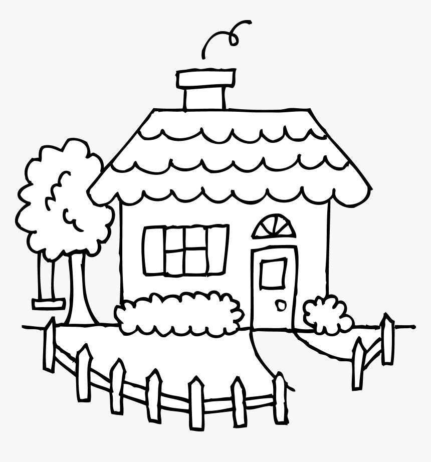 House Outline Drawing At - House Clipart Black And White, HD Png Download, Free Download