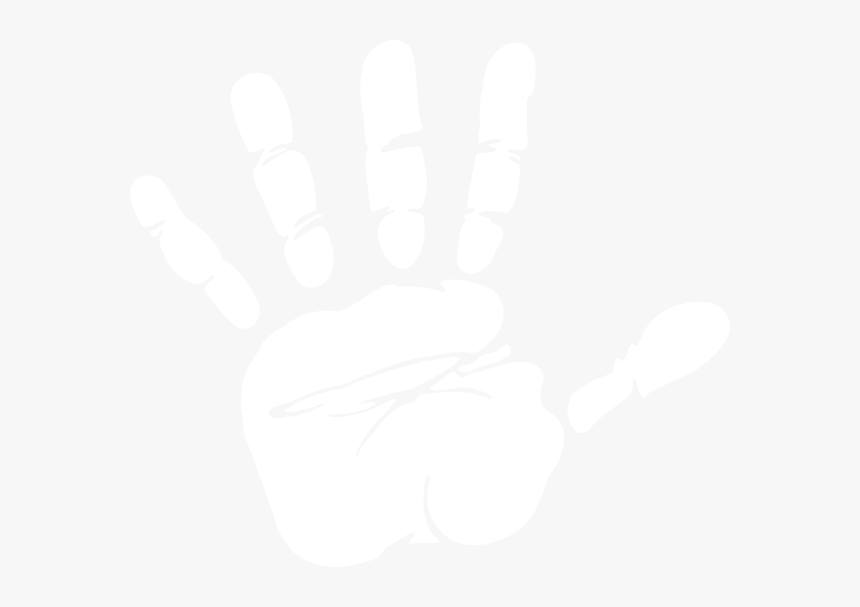 Handprint Png Black And White - White Hand Print Png, Transparent Png, Free Download