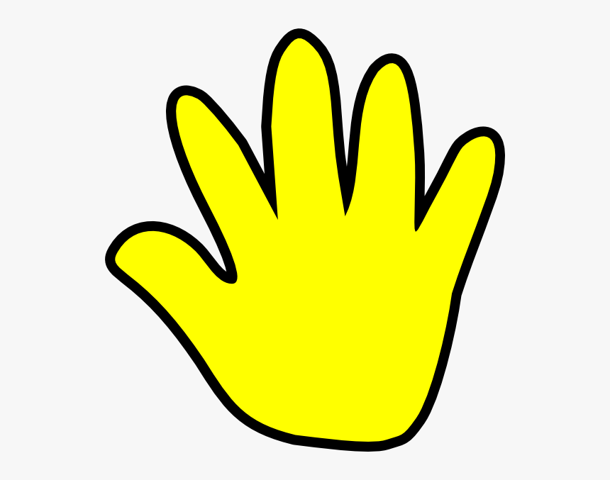 Handprint Outline Child Handprint Yellow Clip Art The - High Five Clipart Black And White, HD Png Download, Free Download