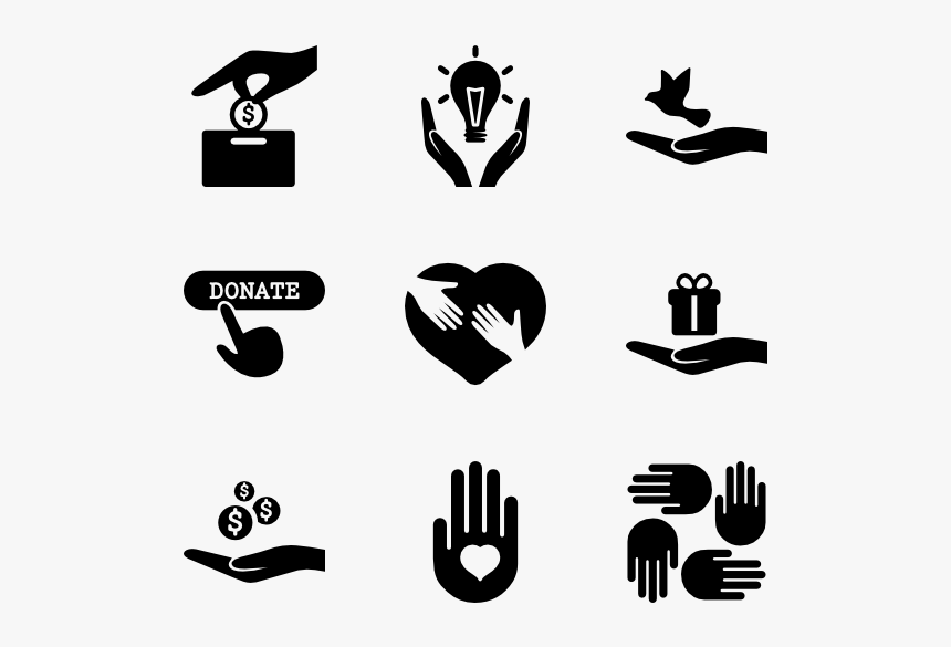 Hands Vector Hand Symbol - Helping Hand Clip Art Free Black And White, HD Png Download, Free Download