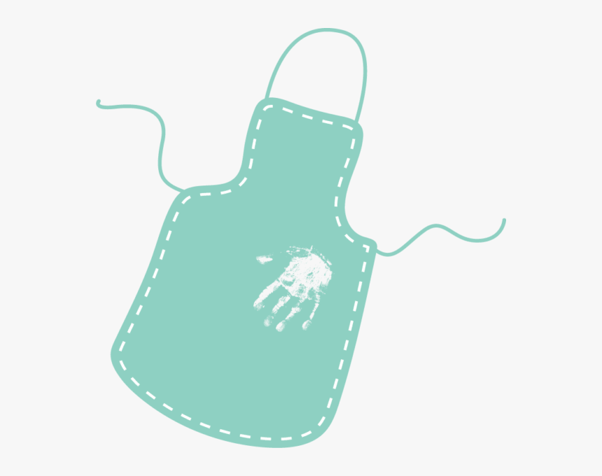 A Blue Apron With A White Handprint On It - Illustration, HD Png Download, Free Download