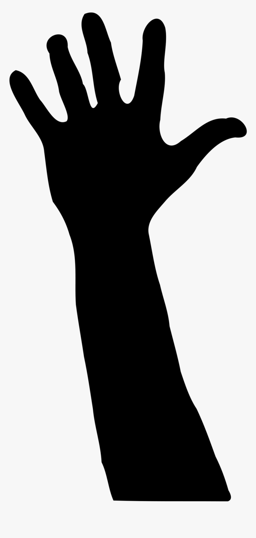 Silhouette Reaching Cliparts - Transparent Raised Hand Png, Png Download, Free Download