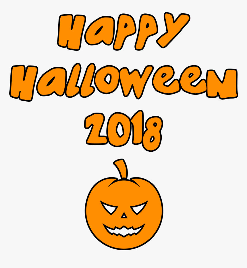 Happy Halloween 2018 Round Scary Pumpkin - Portable Network Graphics, HD Png Download, Free Download