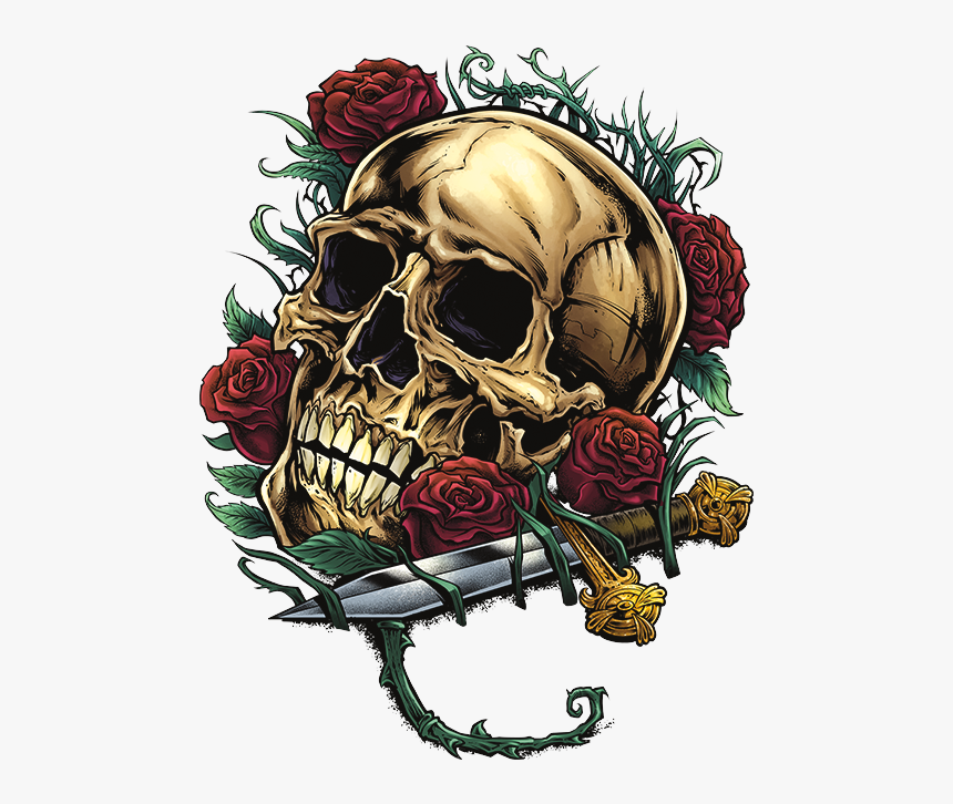Transparent Adios Clipart - Skull With Roses Png, Png Download, Free Download